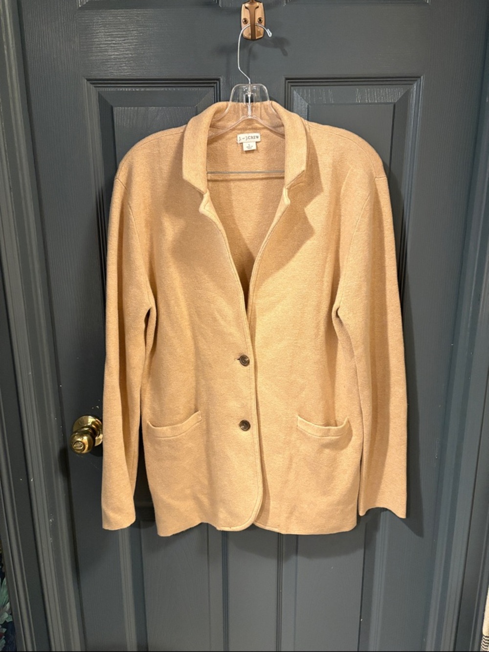 J. Crew Women's Camel Knit Blazer Jacket